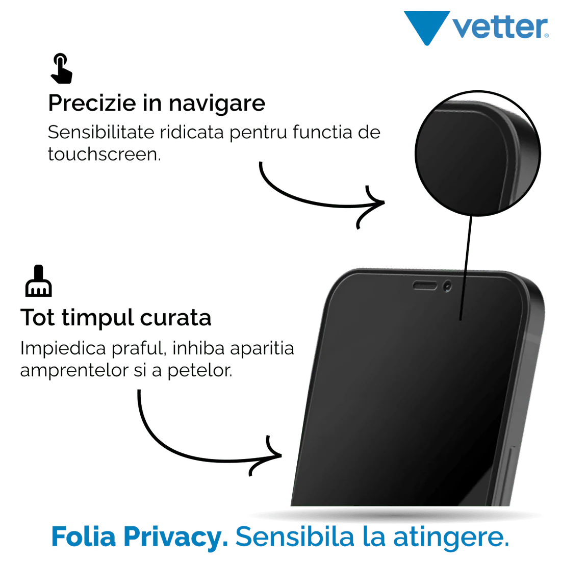 FOLIE IPHONE 13 MINI 3D PRIVACY SERIES - mag-genius-accesorii