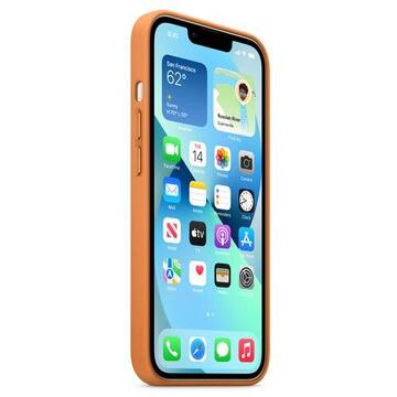 Husa de protectie Apple cu MagSafe pentru iPhone 13 Mini , Piele - Culoare Golden Brown - mag-genius-accesorii