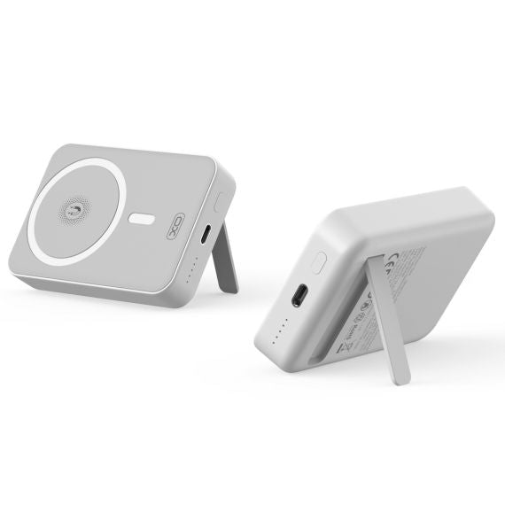 Baterie Externa, PowerBank Wireless 15W+PD20W, Magnetica, Suport Stand, 10000mAh, Fast Charge, WHITE