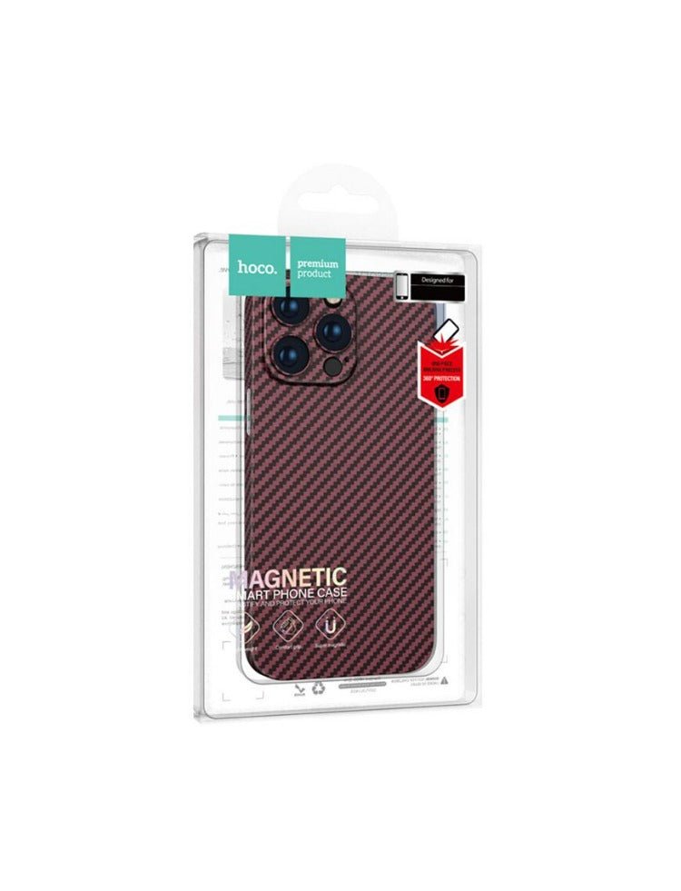 Husa pentru iPhone 14 Pro, cu MagSafe, UltraThin, CARBON Fiber | RED Hoco - mag-genius-accesorii