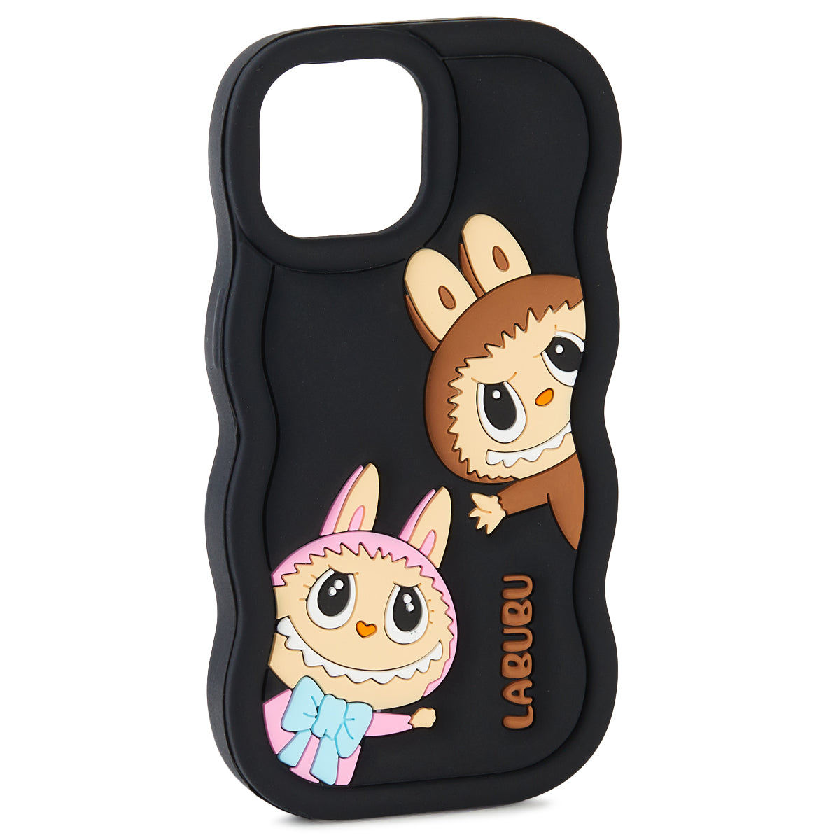 🌸📱 Husă iPhone 13 Labubu 🐰 – Silicon Moale Antisoc 💥, Design 3D Drăgălaș 🎀, Negru Elegant 🖤