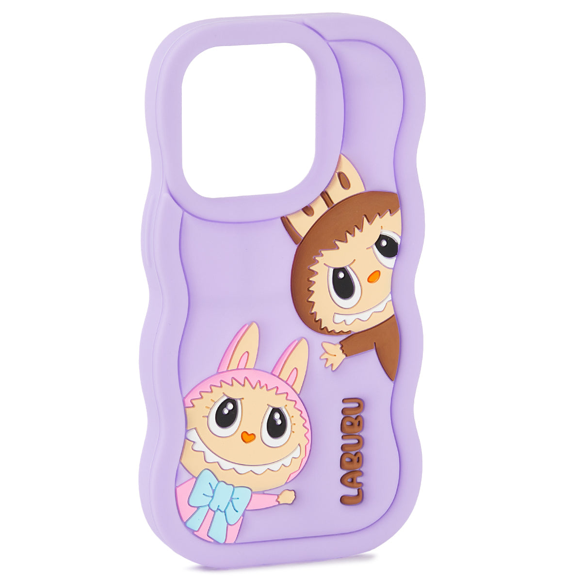 🌸📱 Husă iPhone 14 Pro Max Labubu 🐰 – Silicon Moale Antisoc 💥, Design 3D Drăgălaș 🎀, Mov Magic 💜