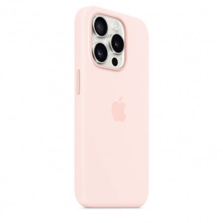 Husa de protectie Apple Silicon cu MagSafe pentru iPhone 15 Pro Max Light Pink - mag-genius-accesorii