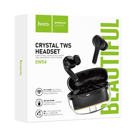 Hoco (EW52) - Casti Wireless, Ear Buds, BT 5.3, 180h StandBy, 300mAh, Crystal,