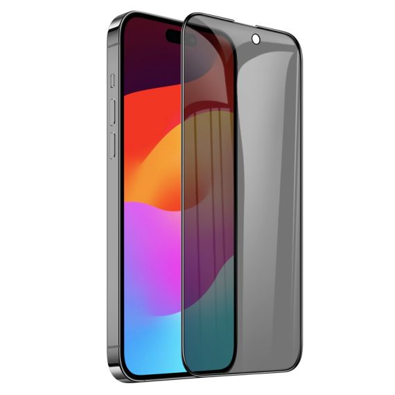 Folie Hoco iPhone 16, Full Glue 6D, DustProof, AntiSpy Privacy  Black