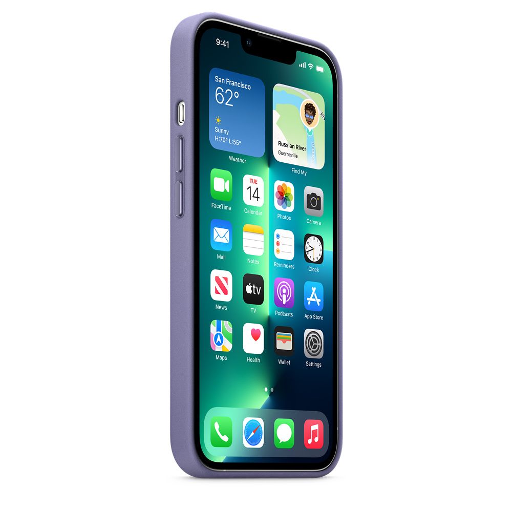Husa de protectie Apple cu MagSafe pentru iPhone 13 Pro , Piele - Culoare Wisteria - mag-genius-accesorii