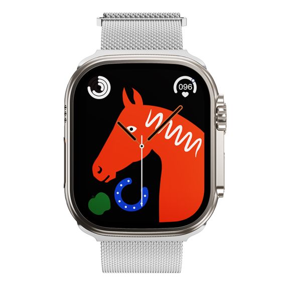 Curea metalica Apple Watch, inchidere magnet,Size (42/44/45/49mm) Milanese Style,Silver