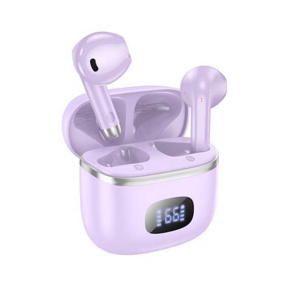 Hoco (EQ1) Casti Wireless, Ear Buds, BT 5.3, 180h StandBy, 400mAh, Display LED, MusicGuide, PURPLE