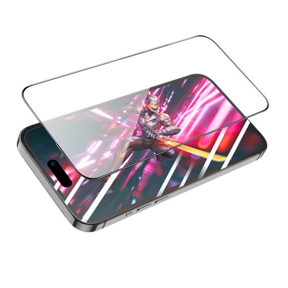 Folie Hoco - iPhone 16 Pro, Full Glue 6D, DustProof  Clear | Black