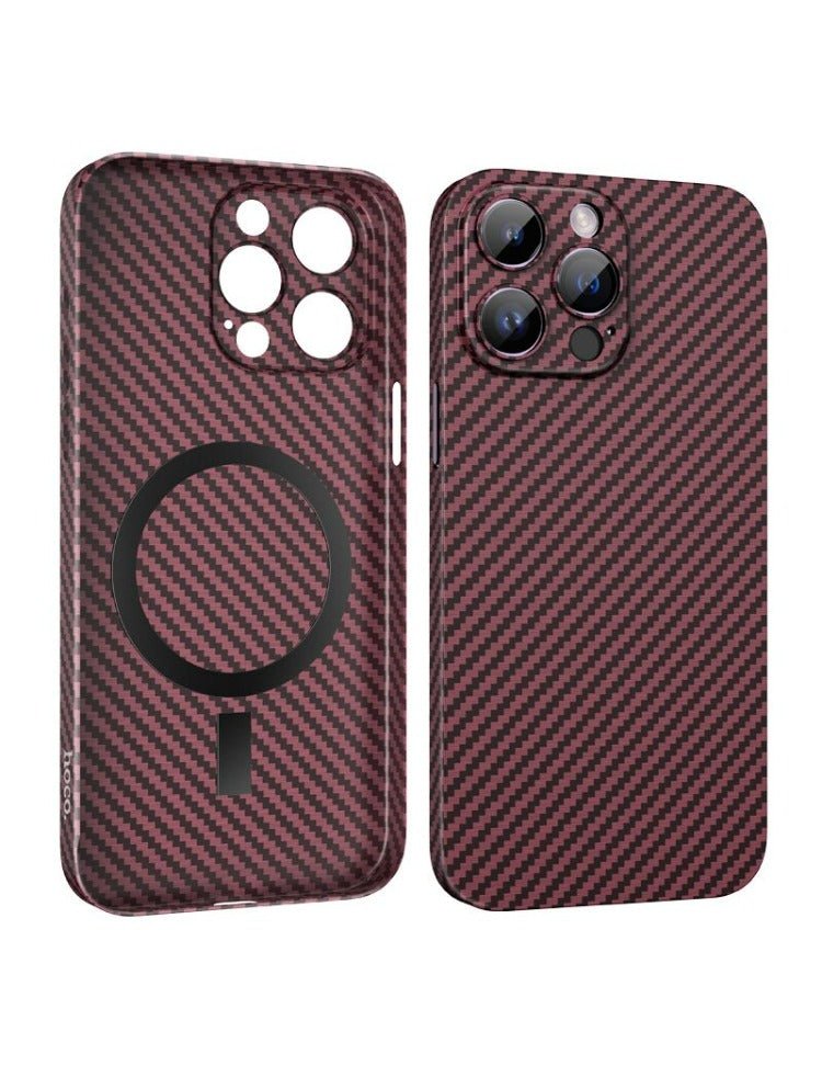 Husa pentru iPhone 14 Pro, cu MagSafe, UltraThin, CARBON Fiber | RED Hoco - mag-genius-accesorii