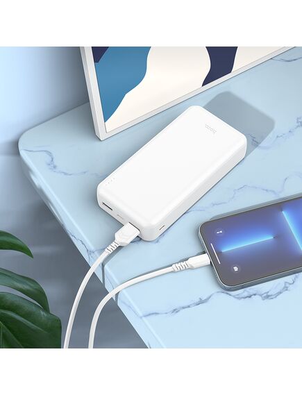 Hoco (J100A) Baterie Externa, 2xUSB-A, 20.000 MAh, WHITE