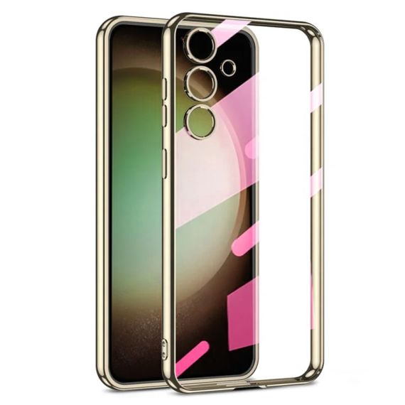 Husa Plating - Samsung S23 Plus - silicon Slim, Clear, Gold