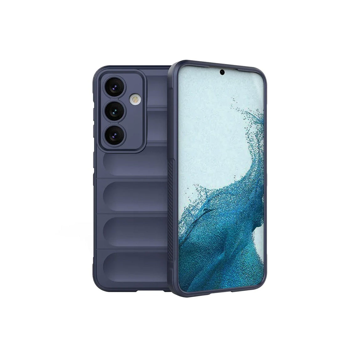 Husa Wave Samsung S24 -Grip Microfiber, ShockProof, Navy Blue