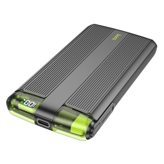 Baterie Externa, PowerBank, cu mini-cabluri color USB-C / Lightning x 20W, 5V, 2A, 10000mAh, Display LED, Mecha Dual