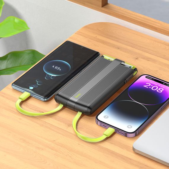 Baterie Externa, PowerBank, cu mini-cabluri color USB-C / Lightning x 20W, 5V, 2A, 10000mAh, Display LED, Mecha Dual