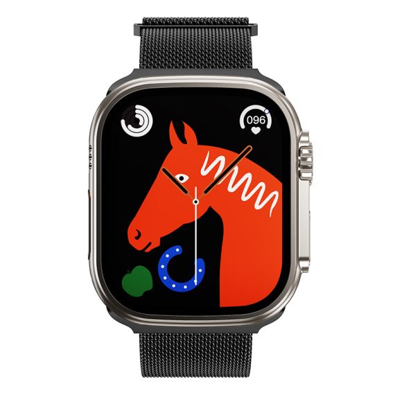 Curea metalica Apple Watch, inchidere magnet,Size (42/44/45/49mm) Milanese Style,Black