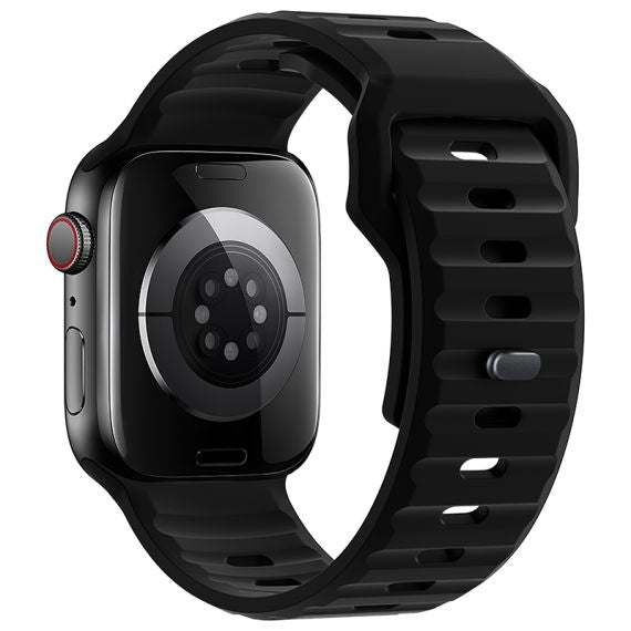 Curea silicon, pentru iWatch, Universal Size (42/44/45/49mm) -Flexibile Band, Stepped,Negru