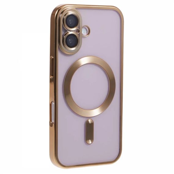 Husa Plating, iPhone 16 , cu MagSafe, ElectroEdge,Gold