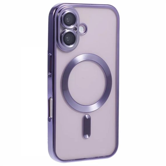Husa Plating, iPhone 16 , cu MagSafe, ElectroEdge, Purple