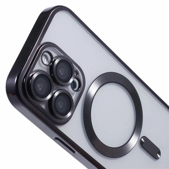 Husa Plating, iPhone 16 Pro Max, cu MagSafe, ElectroEdge,Black