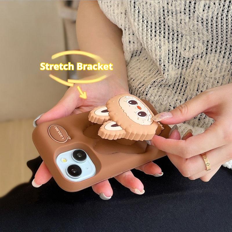 Husă Kawaii Labubu pentru iPhone 16 Pro Max, Peach