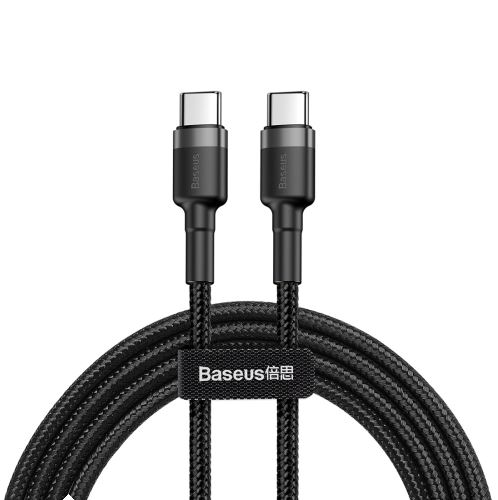 Cablu de date, USB Type-C, Fast Charge, Textil, Negru - 1m - mag-genius-accesorii