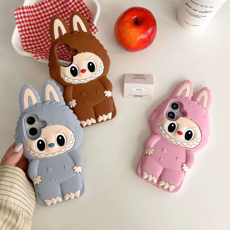 Husă iPhone 13 Pro, Desen 3D Labubu, Silicon Moale, Protecție 100%