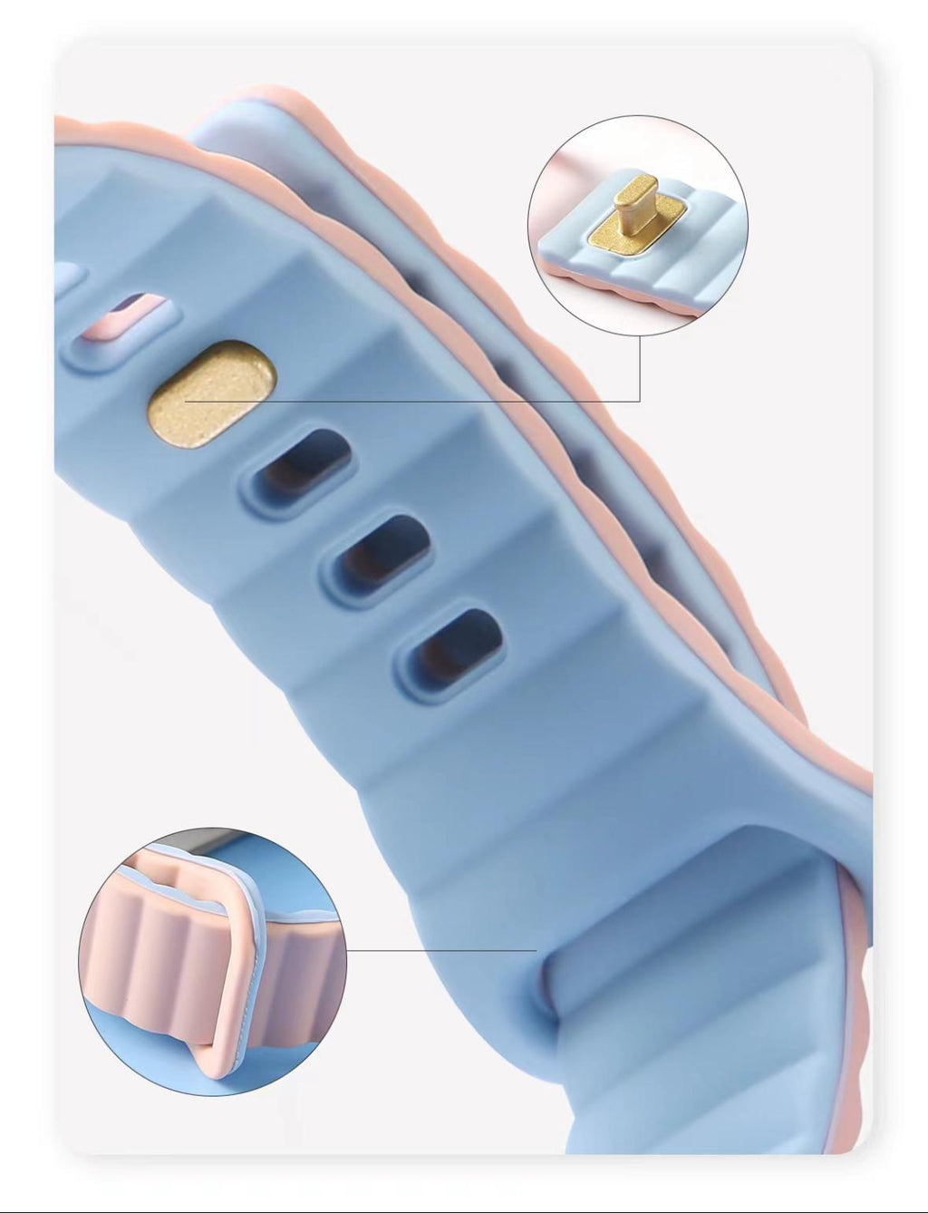 Curea Apple Watch Silicon Gear4 , 2 Culori 42-49mm Midnight