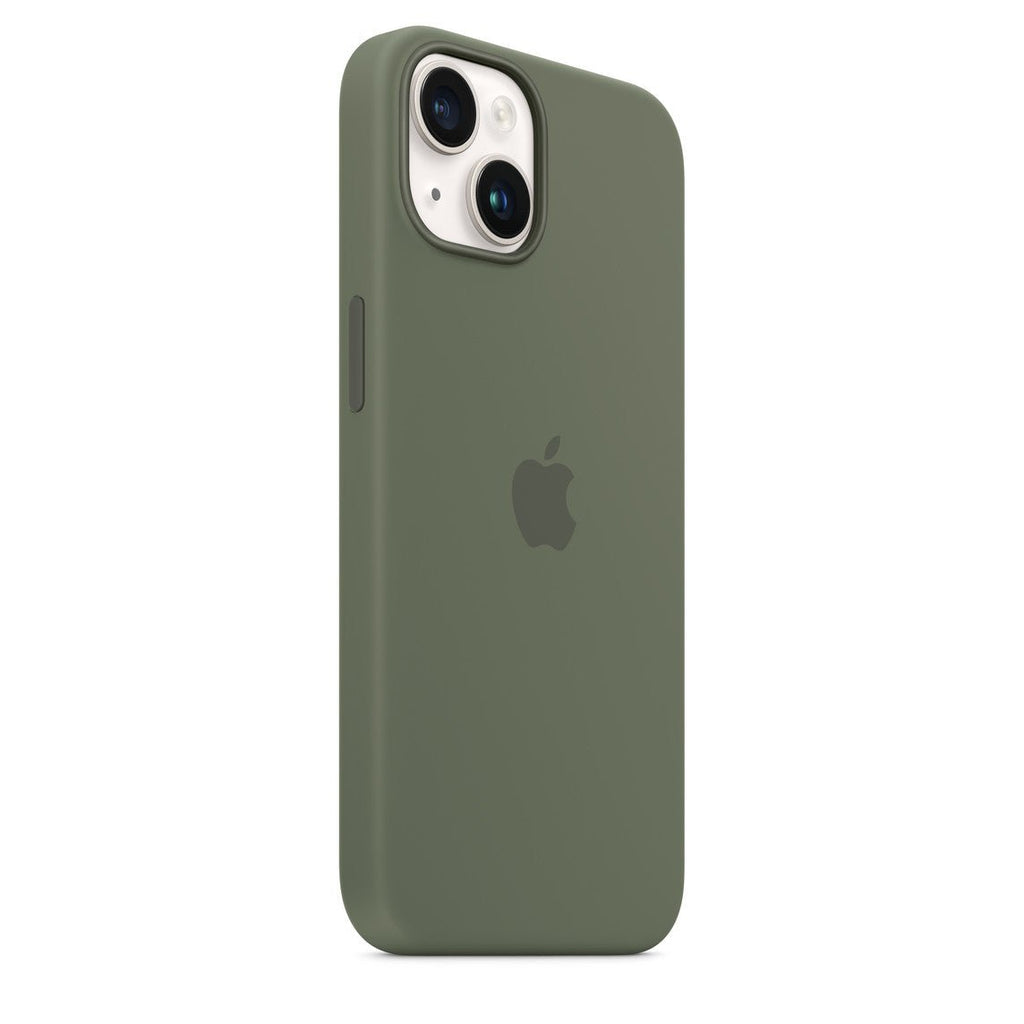 Husa de protectie Apple cu MagSafe pentru iPhone 14 Plus, Silicon Olive - mag-genius-accesorii