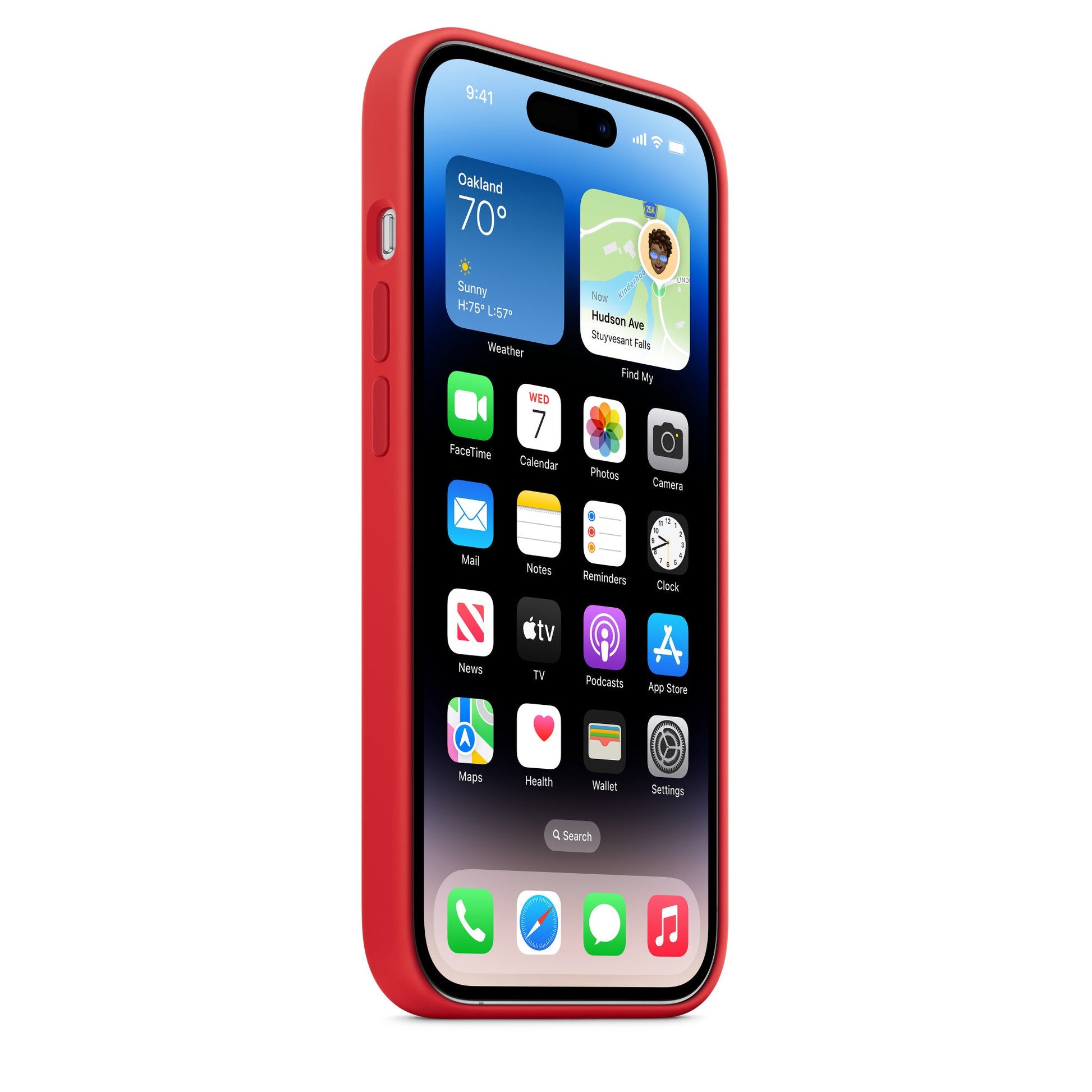 Husa  Apple cu MagSafe pentru iPhone 14 Pro, Silicon Red