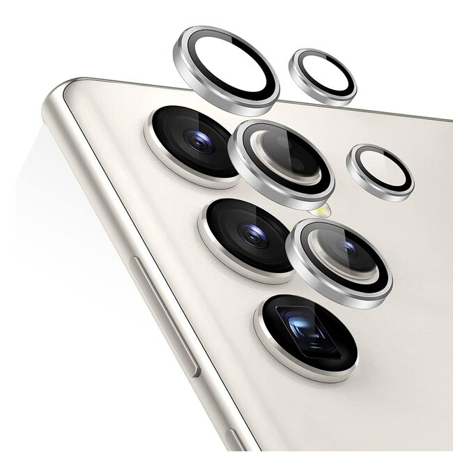 Folie protectie camere Samsung S24, Lens Frame,Argintiu