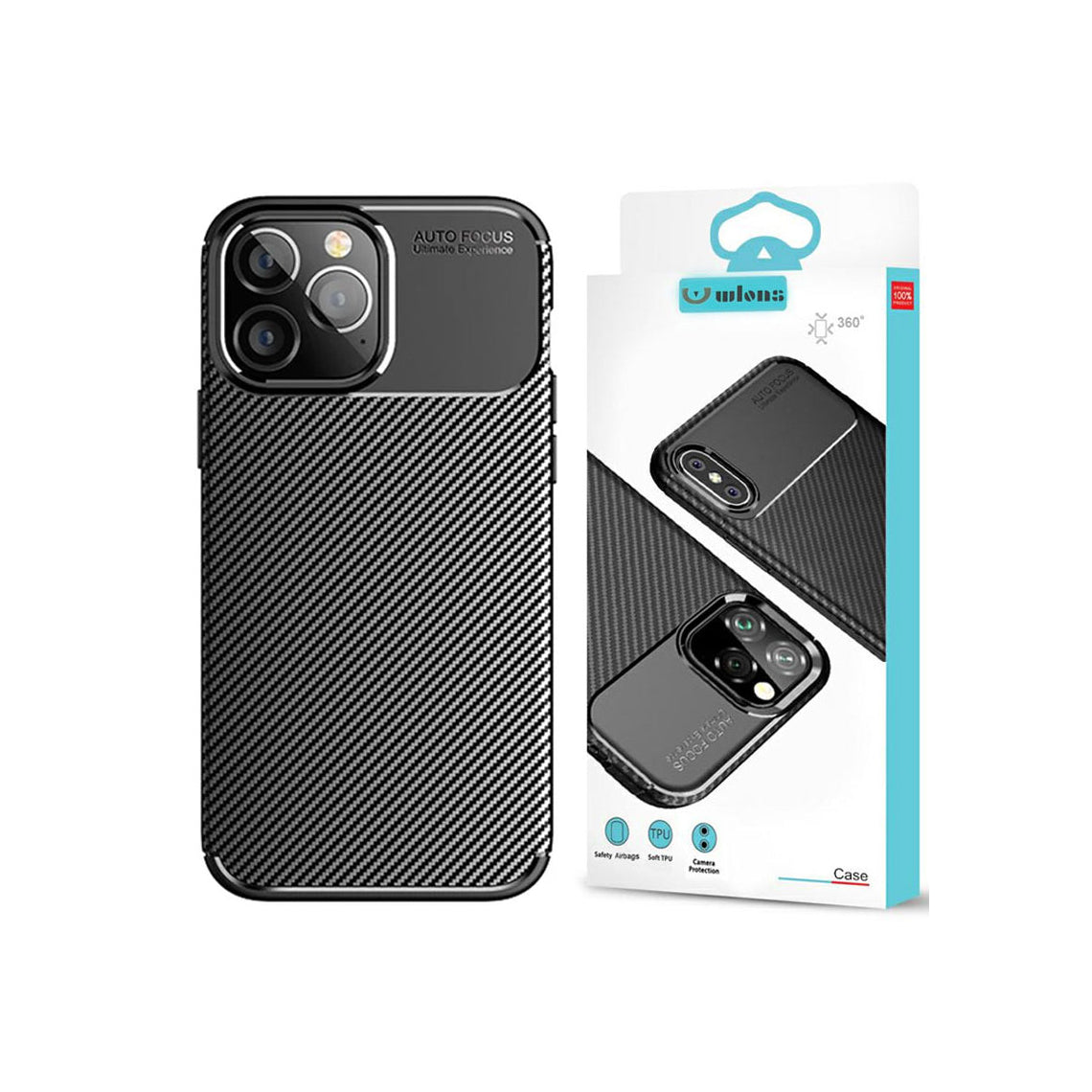 Husa AutoFocus - iPhone 16 Pro - Carbon Grain | BLACK