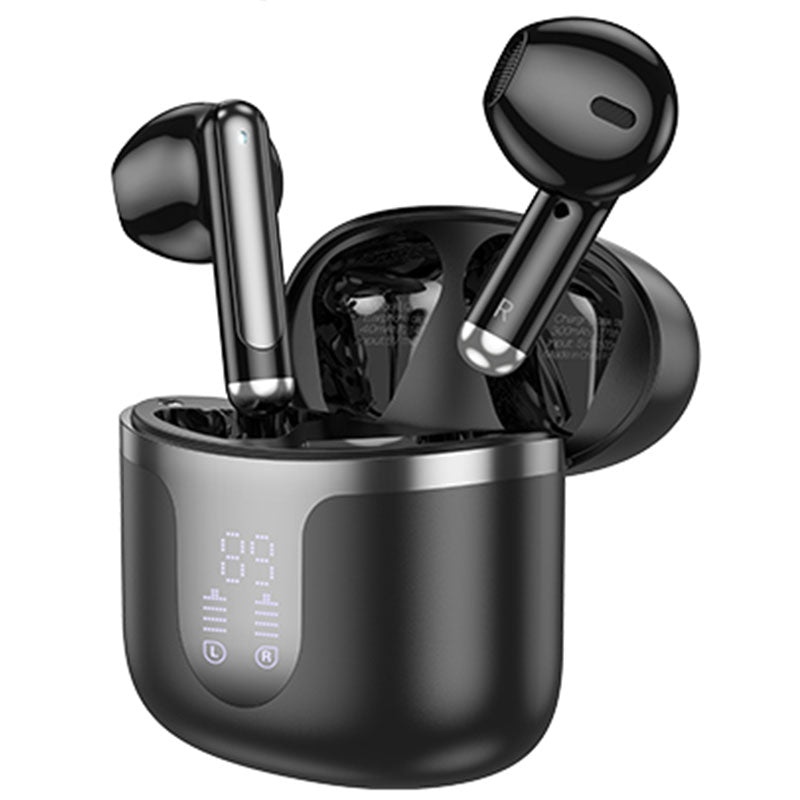 Hoco Casti Wireless, Ear Buds, BT 5.3, 180h StandBy, 300mAh, Power LED, Snowflake, BLACK
