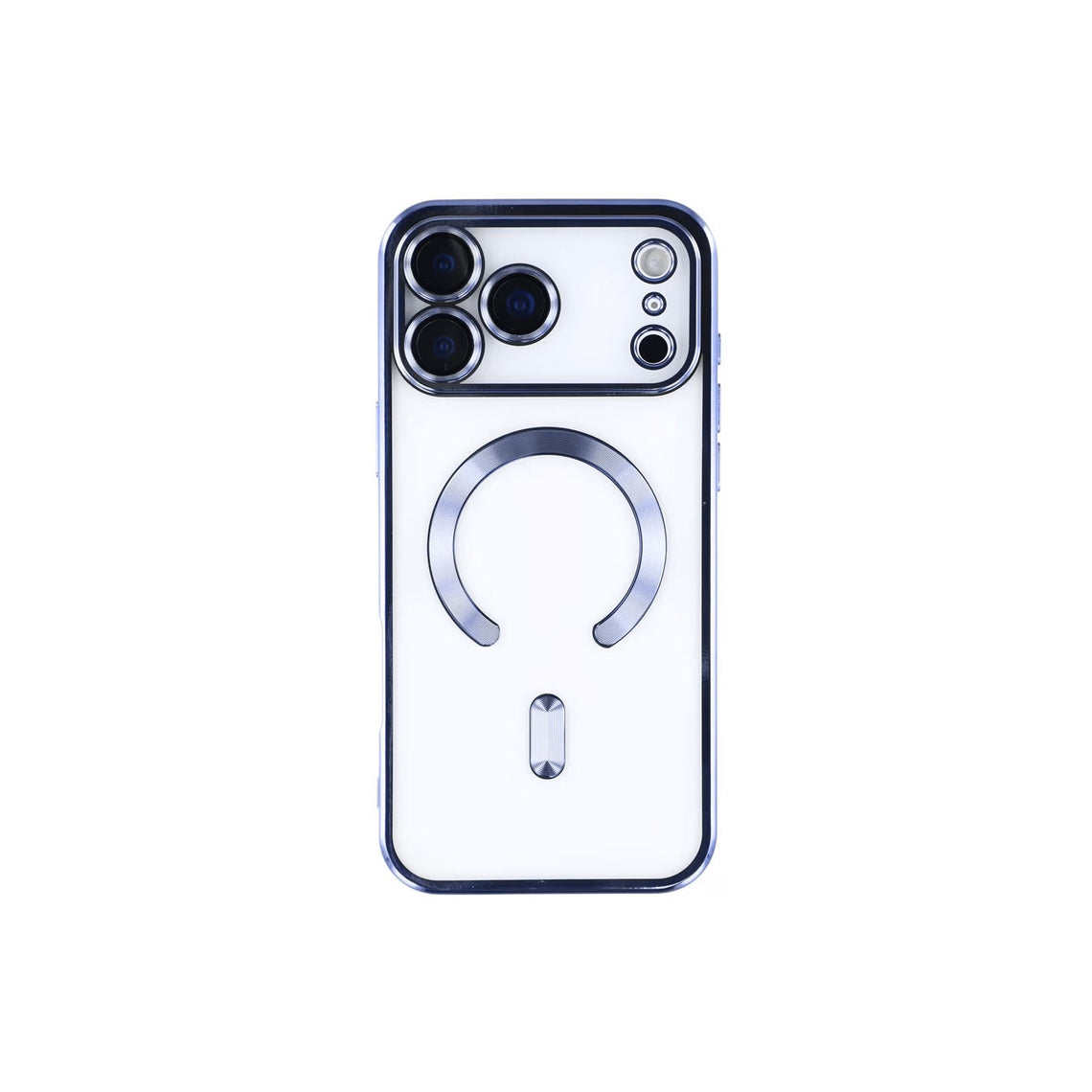 Husa  iPhone 17 Pro , cu MagSafe, ElectroPlated, transparenta, rama BLUE