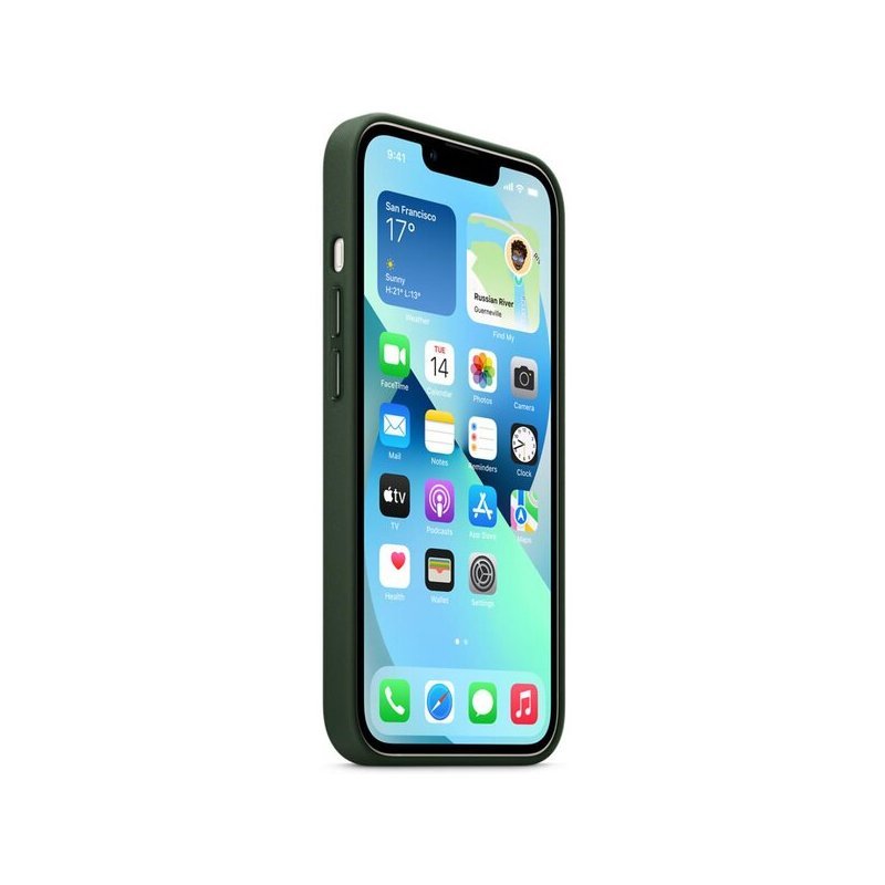 Husa de protectie Apple cu MagSafe pentru iPhone 13 Mini , Piele - Culoare Sequoia Green - mag-genius-accesorii