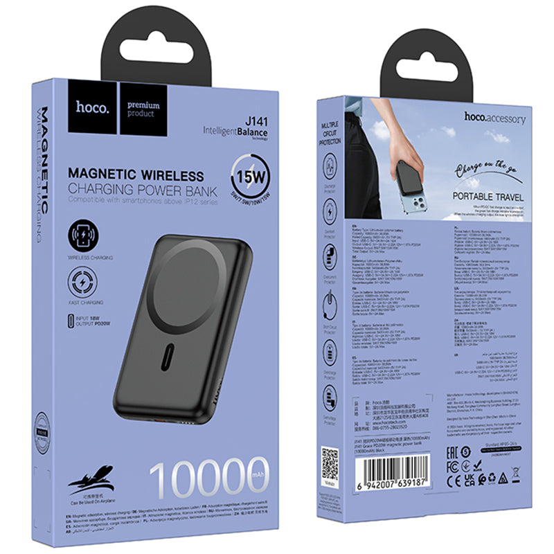 Baterie Externa Wireless, MagSafe, Magentica, PD20W, 1xUSB-C (10.000mAh), Black