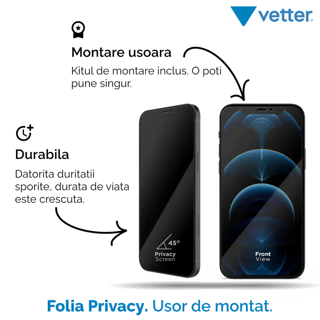 FOLIE IPHONE 13 Pro Max, 14 PLus , 3D PRIVACY SERIES