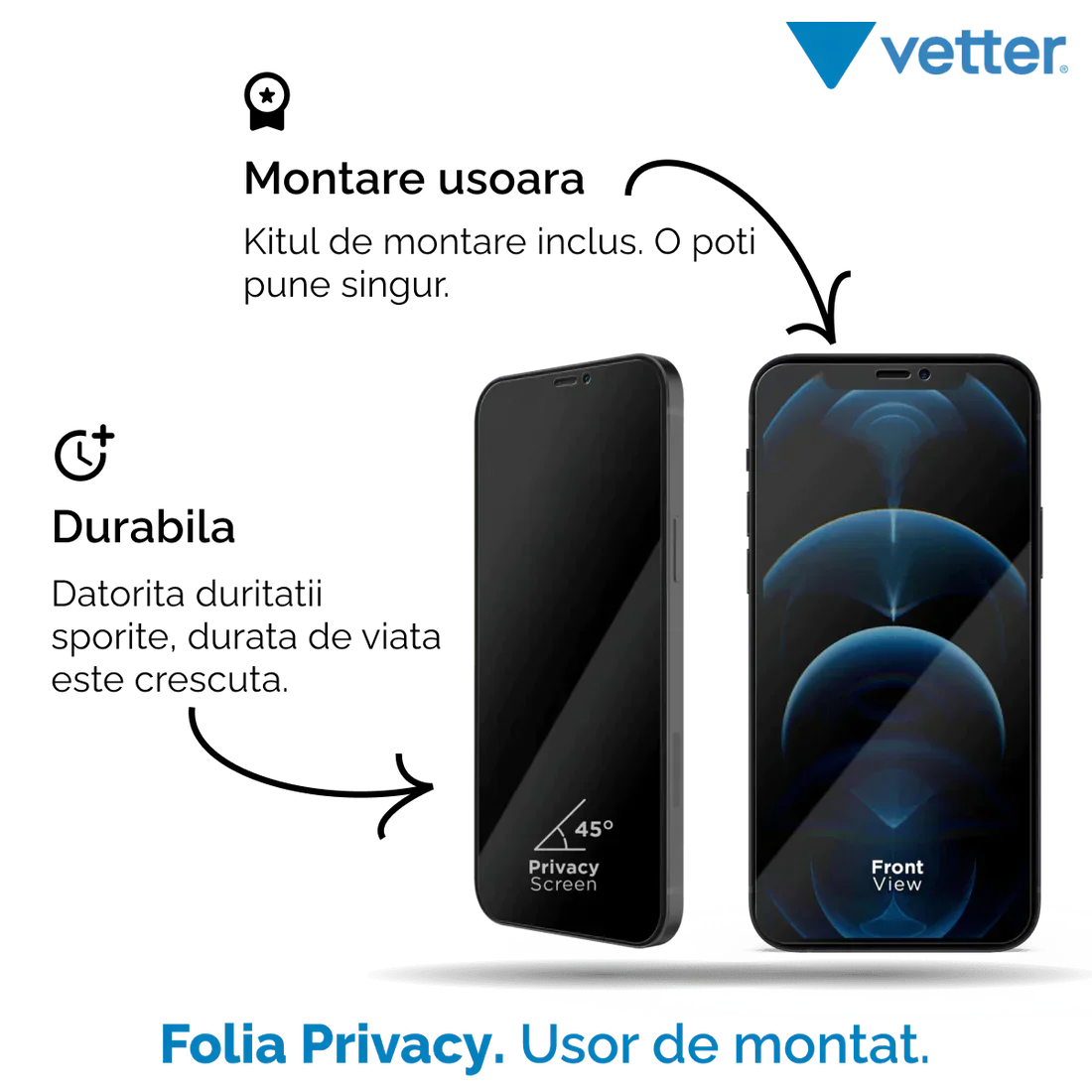 FOLIE IPHONE 13 Pro Max, 14 PLus , 3D PRIVACY SERIES