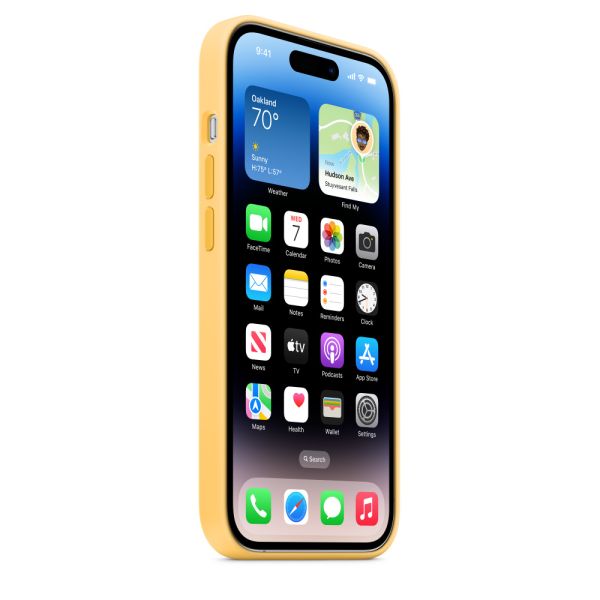Husa de protectie Apple cu MagSafe pentru iPhone 14 Pro Max, Silicon Sunglow - mag-genius-accesorii