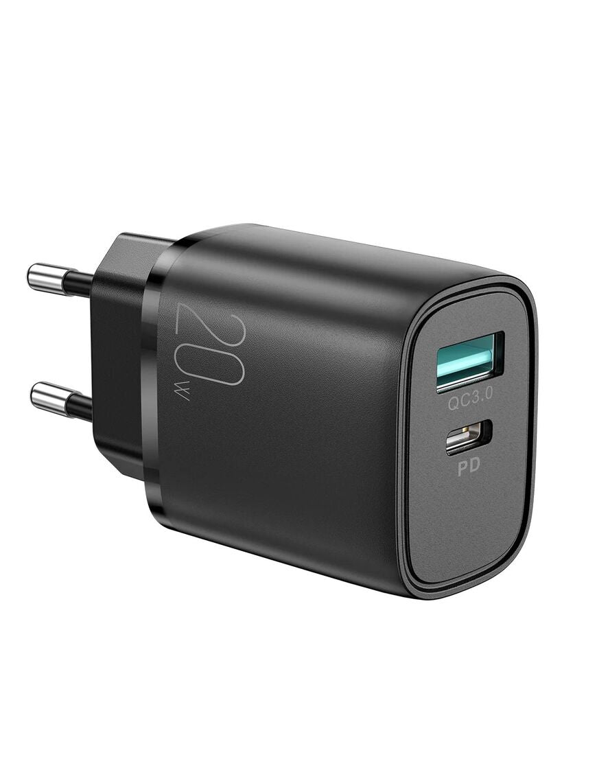 Joyroom (L-QP2011) | Incarcator retea, 20W, Dual USB, QC3.0+PD | BLACK - mag-genius-accesorii