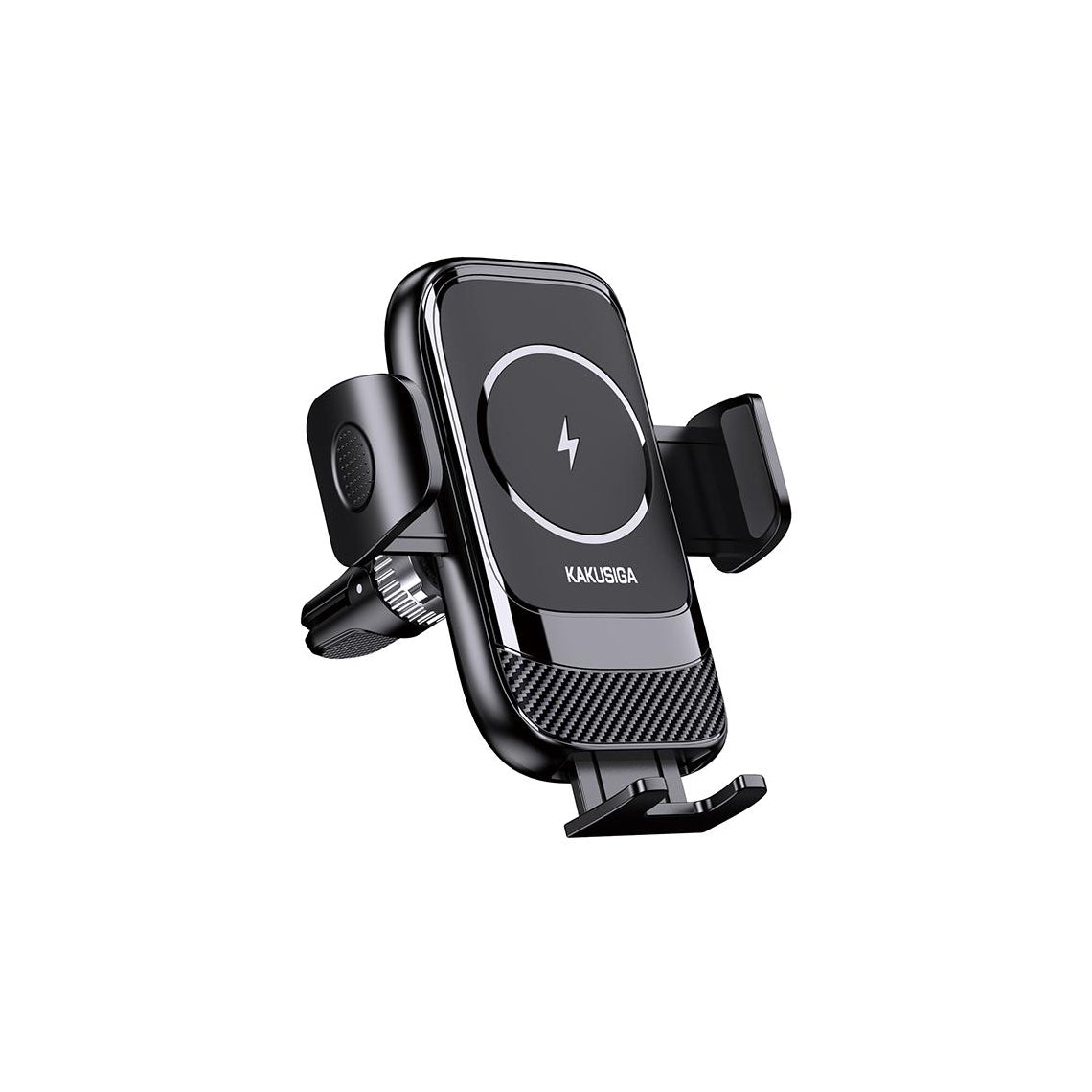 Kaku- Suport Auto,incarcare Wireless, 15W, fixare dubla, montaj  Ventilatie, cleme laterale, 360°, AutoGravity | BLACK