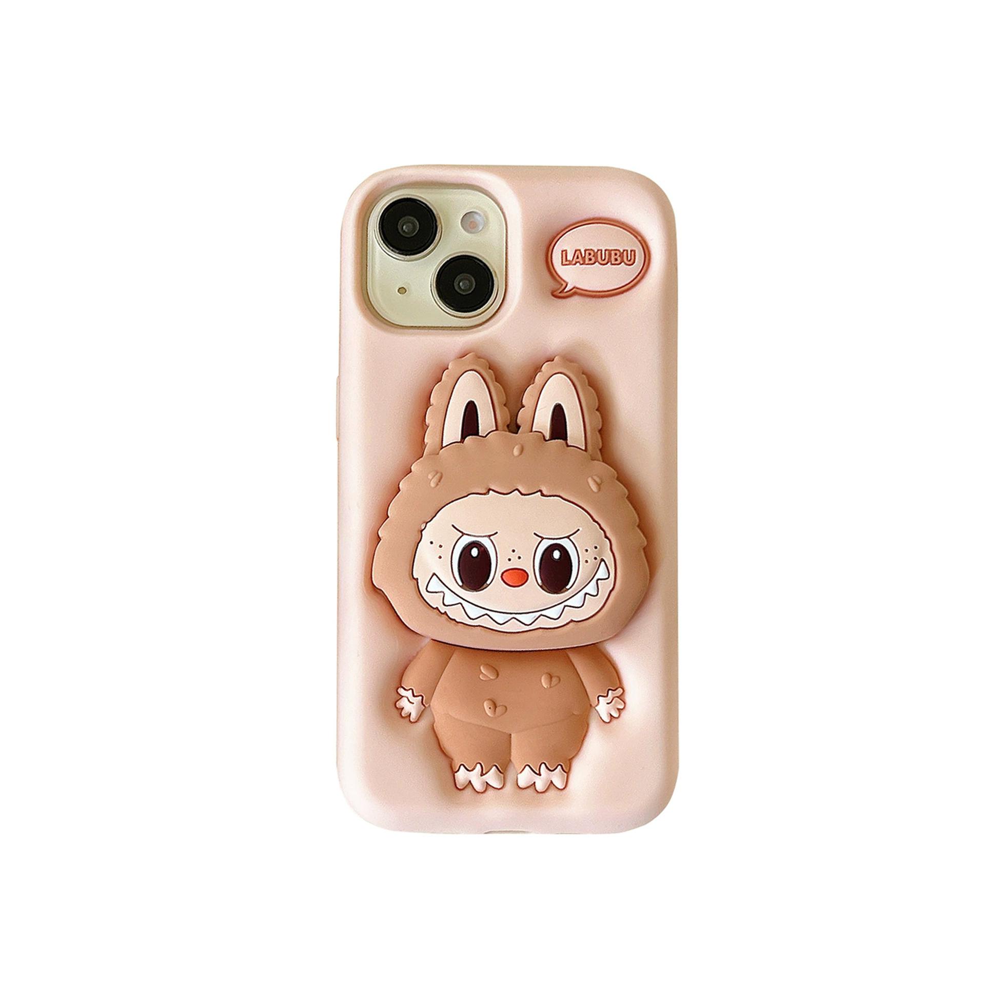Husă Kawaii Labubu pentru iPhone 16 Pro Max, Peach