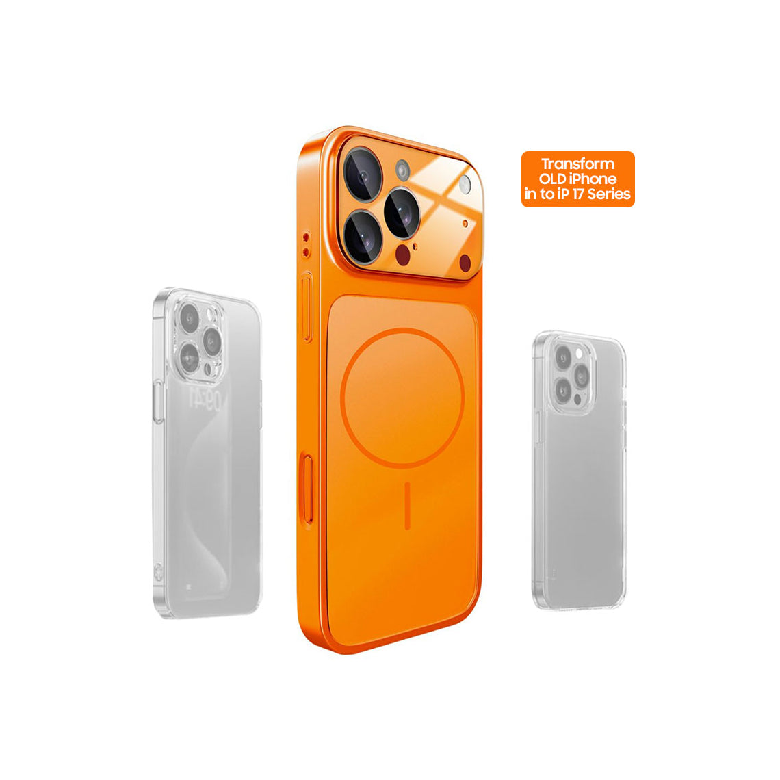 Husa iPhone 17 Pro Max, SlimCase, GlassGuard, Skin S17 Titan, Orange