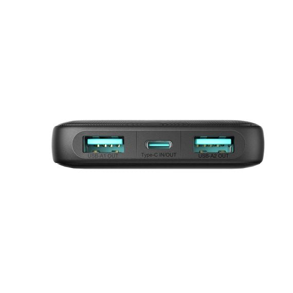 Baterie externa, 2xUSB-A, 1xUSB-C, PD 22.5W, 10.000 mAh, BLACK